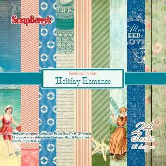 Набор бумаги 15х15 см "Курортный Роман", 24 листа (ScrapBerry's)