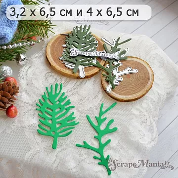 Нож "Хвойные ветки", 4х6,5 см (ScrapMania)