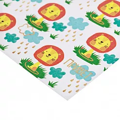 Бумага с фольгированием 20х20 см "Львята" (АртУзор)