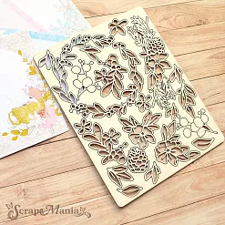 Чипборд "Новогодняя Ванилька. Цветы" (ScrapMania)