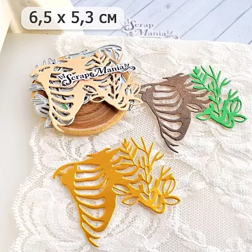 Нож "Готическая эстетика. Грудная клетка с веткой", 6,5х5,3 см (ScrapMania)