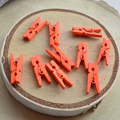 Набор деревянных прищепок "Оранжевые", 10 шт, 2,5 см