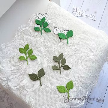 Нож "Веточки с маленькими листьями", 3х3,5 см (ScrapMania)