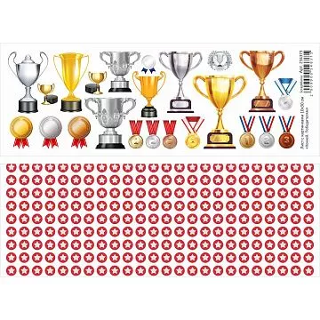 Лист с картинками 10х30 см "Хоккей. Победителям" (ScrapMania)