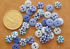 Набор мини-пуговиц "Голубой в горошек" (DoCrafts)