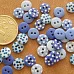 Набор мини-пуговиц "Голубой в горошек" (DoCrafts)