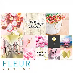 Набор карточек "Pretty pink 4" (Fleur-design) Набор карточек "Pretty pink 4" (Fleur-design)