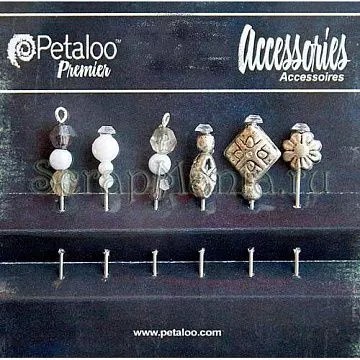 Набор булавок "Винтажное серебро" (Petaloo)