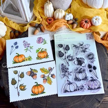 Штамп "Раскрась осень красками", 8,5х5,5 см (AgiArt)