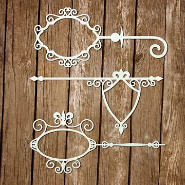 Набор украшений из чипборда "Вывески. Рамки 5" (Chipboards)