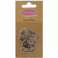 Штамп "Мишка несет букет" (Fizzy Moon)