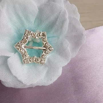 Акриловое украшение со стразами "Пряжка. Звездочка", 2 см, 1 шт