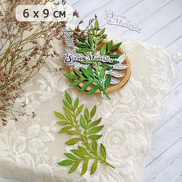 Нож "Веточка с листьями 2", 6х9 см (ScrapMania)