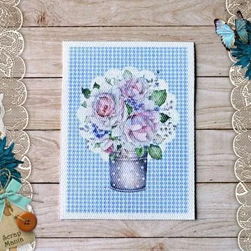 Тканевая карточка "Родной дом. Букет" (ScrapMania)