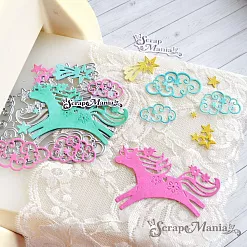 Нож "Единорожек среди звезд", 5х8 см (ScrapMania)