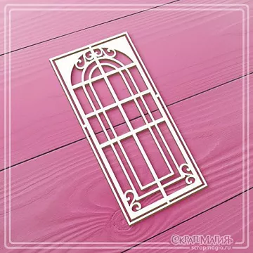 Чипборд "Торжество. Изящная дверь с завитками", 4,3х9,5 см (СкрапМагия)