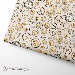 Отрез ткани 75х50 см "Девичья тайна. Механизмы" (ScrapMania)
