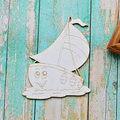 Украшение из чипборда "Парусник" (ScrapКрым)