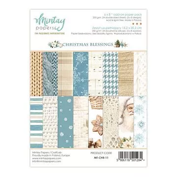 Набор бумаги 15х20 см "Christmas Blessings", 24 листа (Mintay)