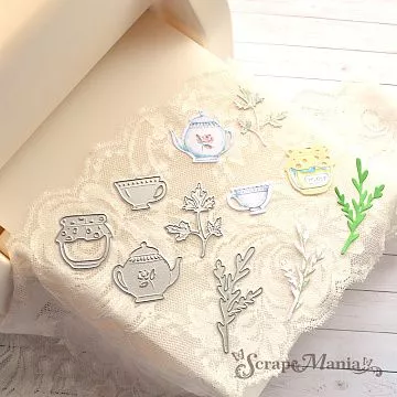 Нож "Усатый поваренок. Чайный сервиз" 6х3 см (ScrapMania)