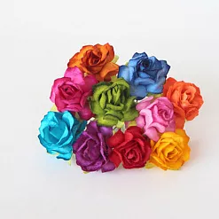 Букет кудрявых роз "Яркий микс", 3 см, 10 шт (Craft)