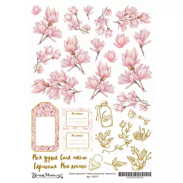 Скрап-карта А4 "Тайны вселенной. Нежность" (ScrapMania)