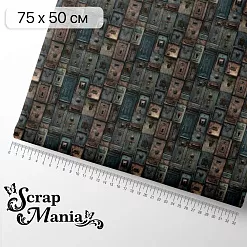 Отрез ткани 75х50 см "Старый архив. Замочные скважины" (ScrapMania)