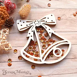 Шейкер "Волшебный снегопад. Колокольчик. Большой", 9,5х9,5 см (ScrapMania) Шейкер "Волшебный снегопад. Колокольчик. Большой", 9,5х9,5 см (ScrapMania)
