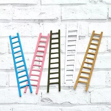 Набор вырубок "Лесенки", цвет белый, розовый, крафт, голубой