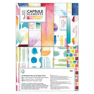Набор бумаги А4 и листов с высечками и наклейками "Elements Pigments" (DoCrafts)