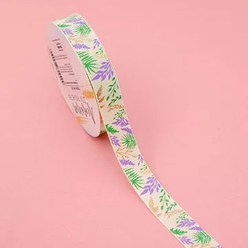 Лента репсовая с золочением "Тропический рай", ширина 1,5 см, длина 5 м (АртУзор)