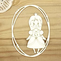 Украшение из чипборда "Принцесса. В рамке" (Просто небо)