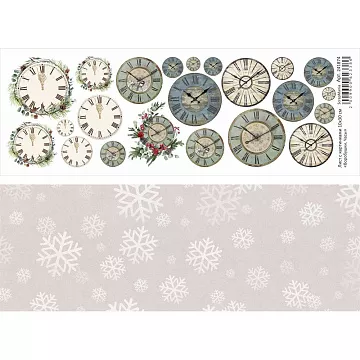 Лист с картинками 10х30 см "Воробушки. Часы" (ScrapMania)