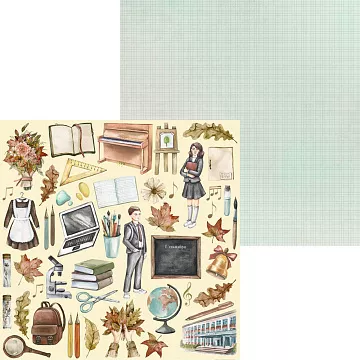 Бумага 30х30 см "Школа. Лист для вырезания" (Scrapodelie)