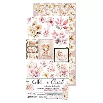 Набор бумаги 30х15 см "Girl & Curl. Flowers & My first year", 18 листов (CraftO'clock)