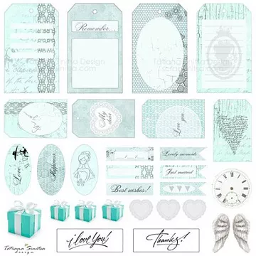 Бумага "Тиффани. Карточки" (Tatiana Sinitsa)