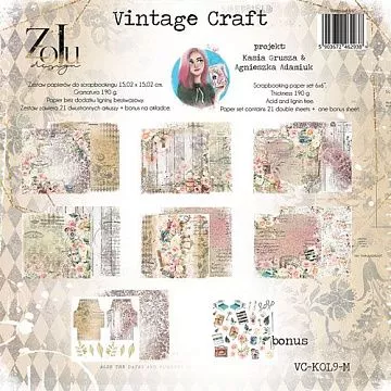 Набор бумаги 15х15 см "Vintage craft", 8 листов (Zoju)