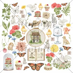 Бумага 30х30 см "Деревенские мотивы. Картинки для вырезания" (Summer studio)