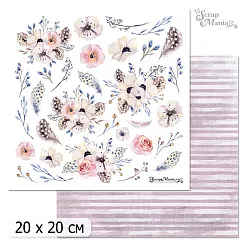20х20 Бумага "Нежные цветы. Дизайн 3" (ScrapMania) 20х20 Бумага "Нежные цветы. Дизайн 3" (ScrapMania)