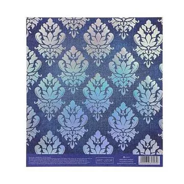 Бумага с голографическим фольгированием 15х15 см "Вензеля" (АртУзор)