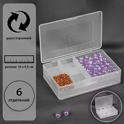 Контейнер для хранения мелочей, двусторонний, 6 отделений (АртУзор)