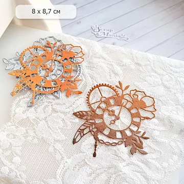 Нож "Часы с шестеренками и цепью", 8х8,7 см (ScrapMania)