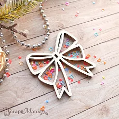 Шейкер "Волшебный снегопад. Бант. Мини", 5,5х5,5 см (ScrapMania)