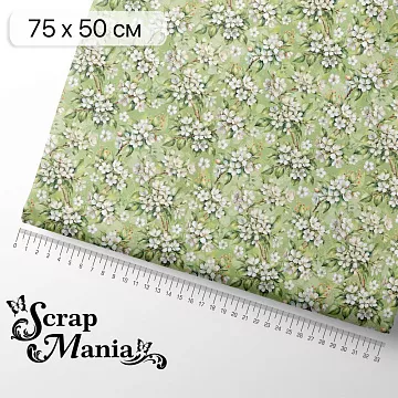 Отрез ткани 75х50 см "На лесной опушке. Цветущая яблоня" (ScrapMania)