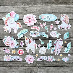 Набор высечек из бумаги "Розовые грезы",  36 шт (ScrapMania)