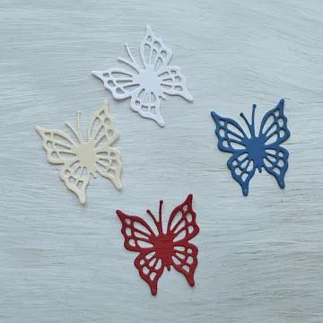 Набор вырубок "Бабочки", цвет синий, кремовый, бордовый