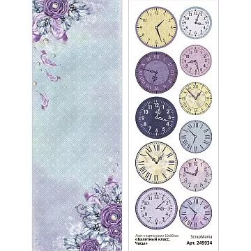 Лист с картинками 10х30 см "Балетный класс. Часы" (ScrapMania)