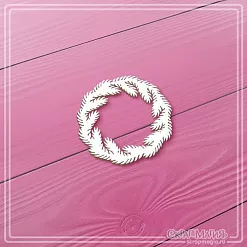 Чипборд "Венок из еловых веточек", 4,2х4,2 см (СкрапМагия)