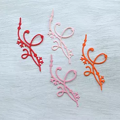 Набор вырубок "Новогодние завитки", цвет розовый микс Набор вырубок "Новогодние завитки", цвет розовый микс