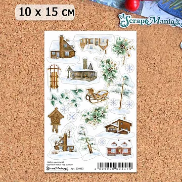 Набор наклеек А6 "Дачный Новый Год. Санки" (ScrapMania)